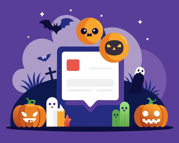 Halloween copy space social media post tamplate vector art