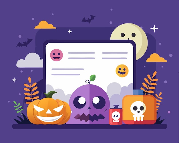 Halloween copy space social media post tamplate vector art