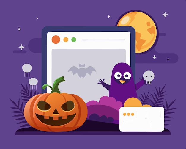 Halloween copy space social media post tamplate vector art