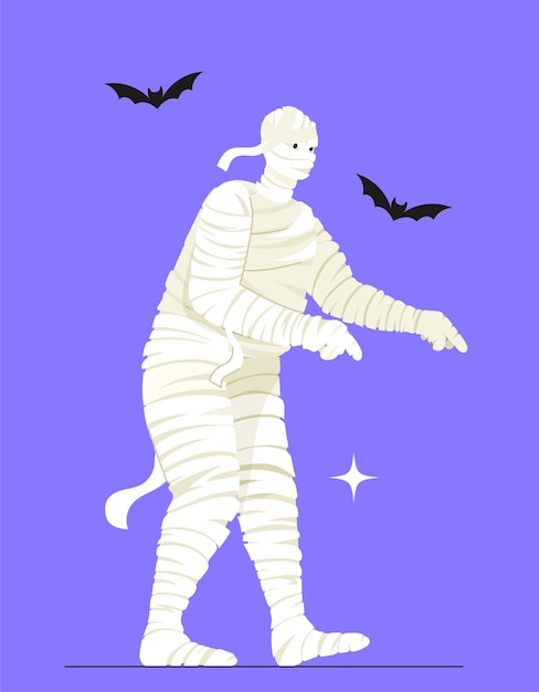 Halloween costume mummy vector concept