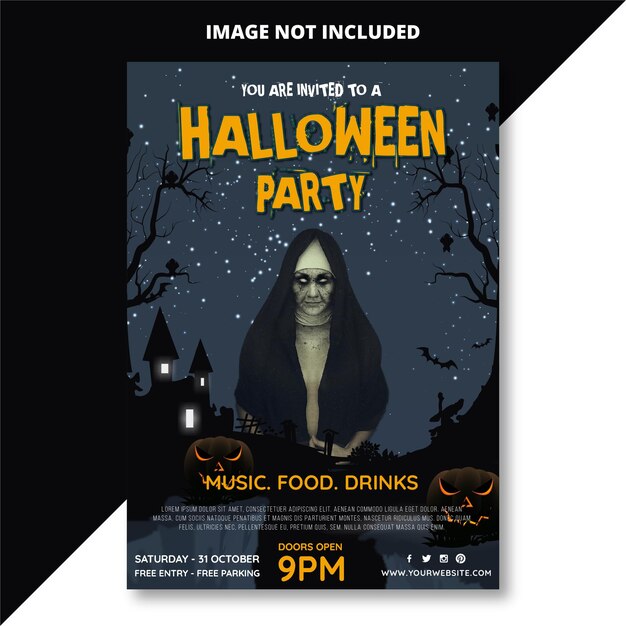 Vector halloween costume party poster