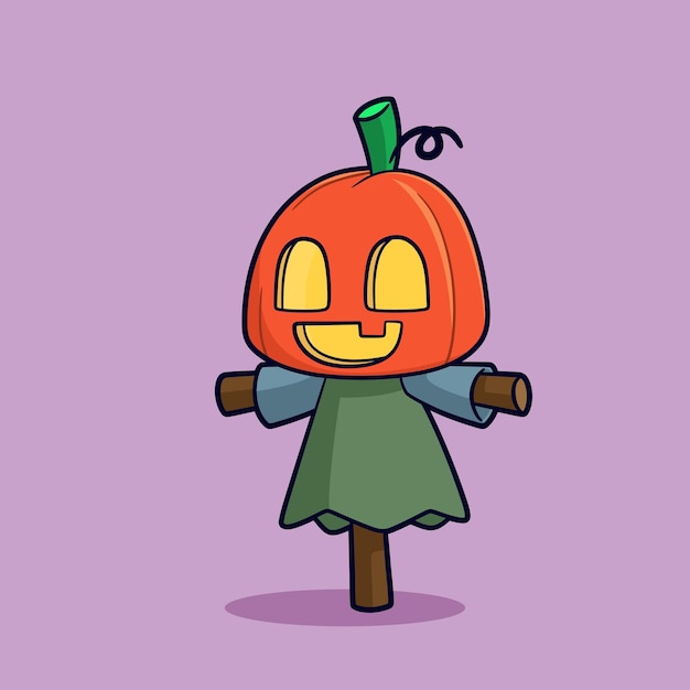 Halloween Cute Cartoon Character scarecrow Monster