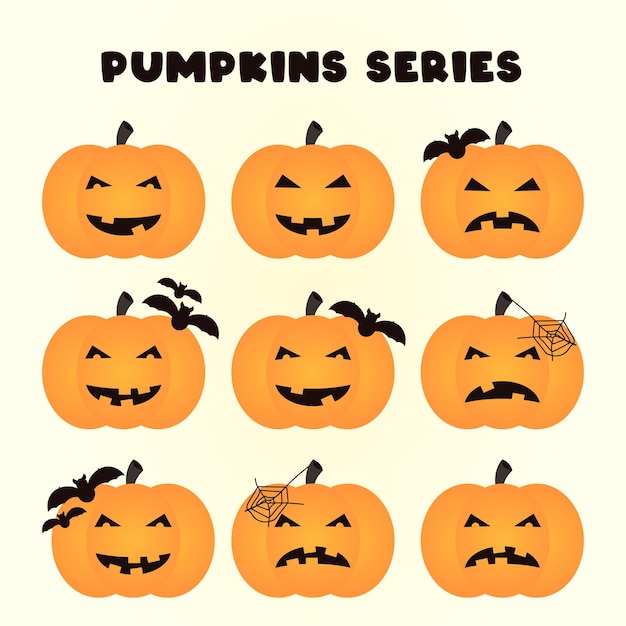 Halloween cute pumpkins series