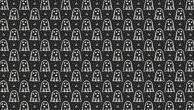 Halloween Day of dead Chalk board ink vector pattern texture background banner Ghost