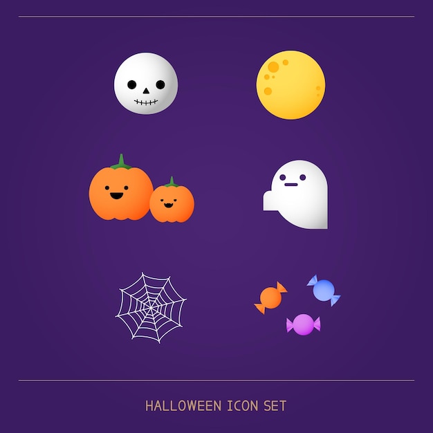 Halloween day icon set