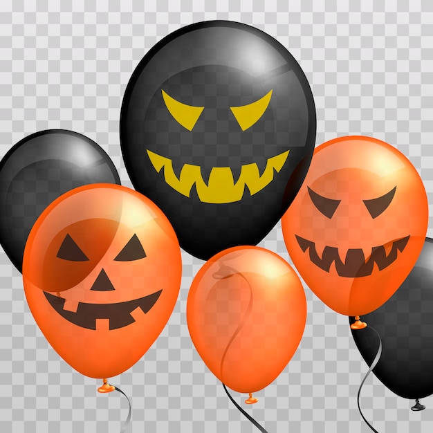 Halloween decoration. Scary balloon.  illustration