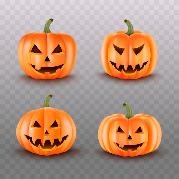 Halloween decoration. Scary pumpkins.  illustration