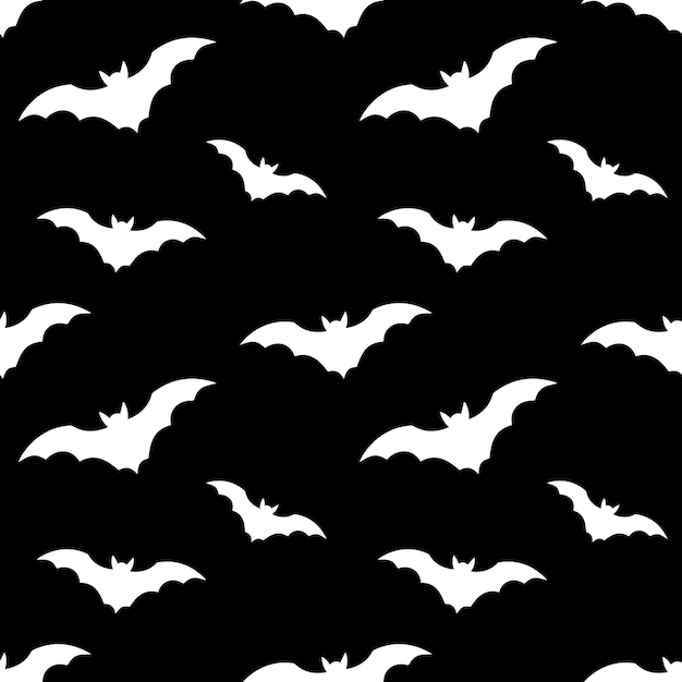 Halloween decorations concept. Seamless pattern with white icons. Design elements for halloween.