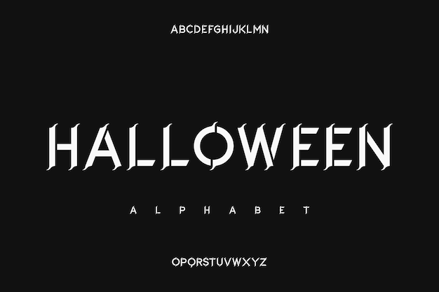 Halloween display alphabet font design with sharp edge suitable for poster and creative design