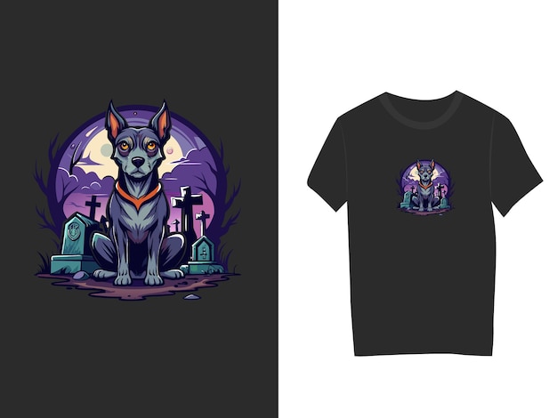 Halloween Dog TShirt Vector Illustration