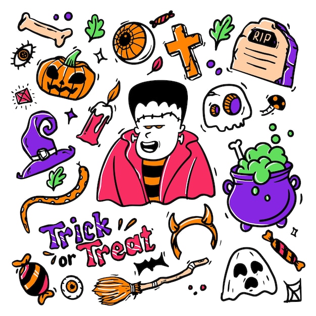 Halloween doodle illustration