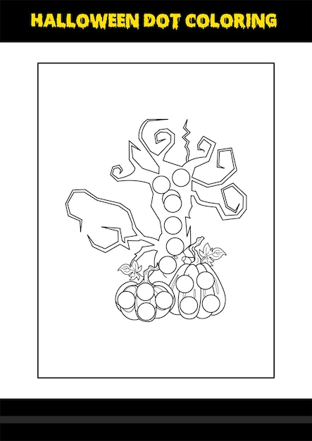 Halloween dot coloring page for kids Line art coloring page design for kids