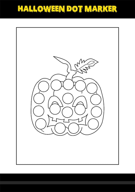 Halloween dot marker coloring page for kids Line art coloring page design for kids