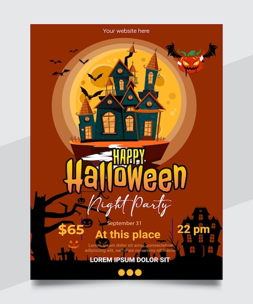 Halloween Drack Red flyer Design