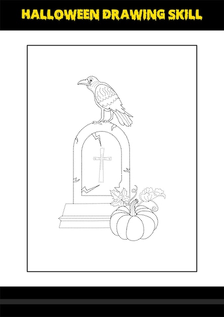 Halloween drawing skill for kids Halloween drawing skill coloring page for kids