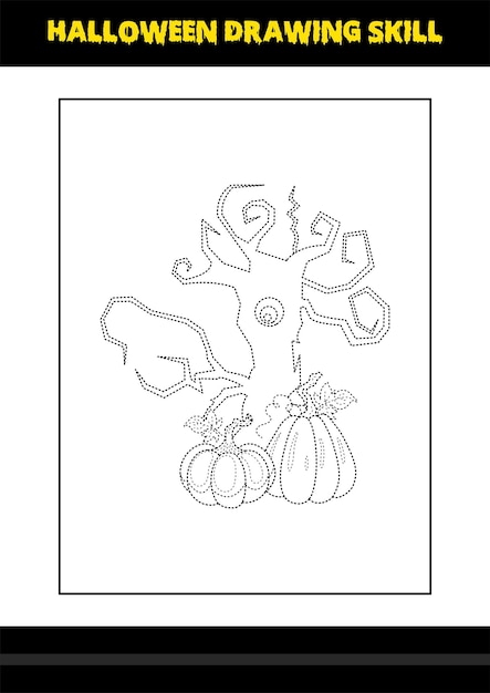 Halloween drawing skill for kids Halloween drawing skill coloring page for kids