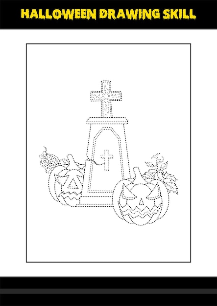 Halloween drawing skill for kids Halloween drawing skill coloring page for kids