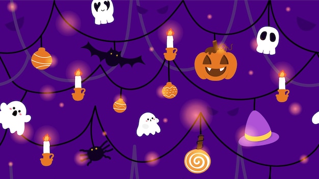 Halloween Element Background. Halloween Seamless pattern Background