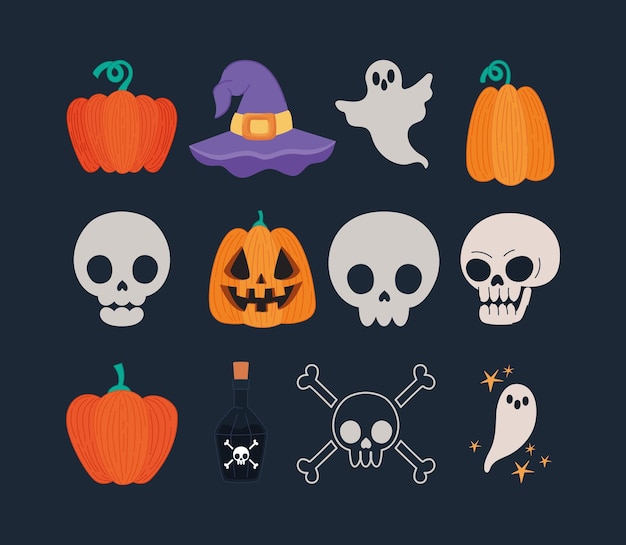 Halloween elements set