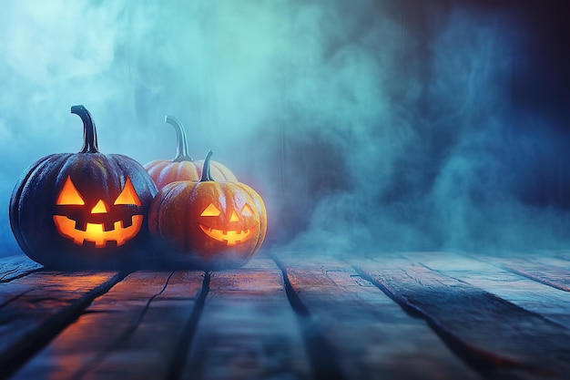 Halloween event background with charming upscale pumpkins Premium illustration for banners posters