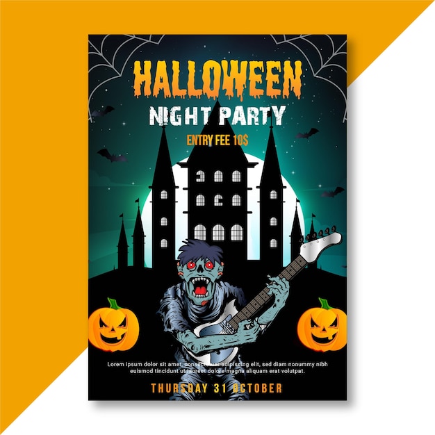 Vector halloween event flyer template