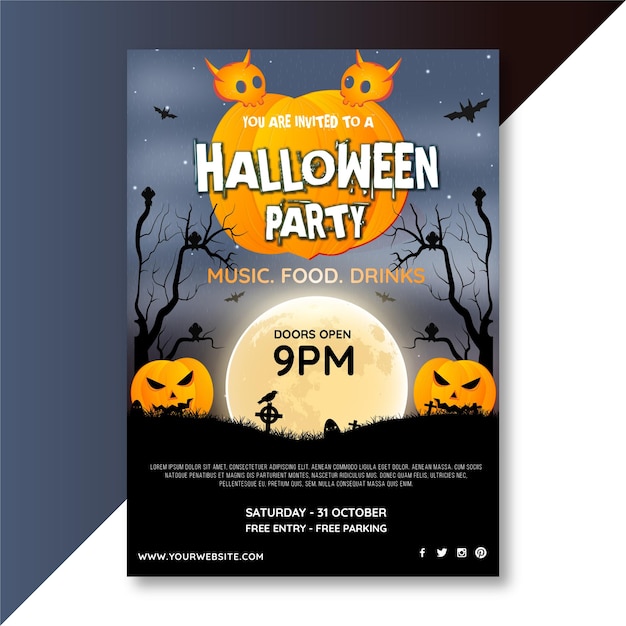 Vector halloween event flyer