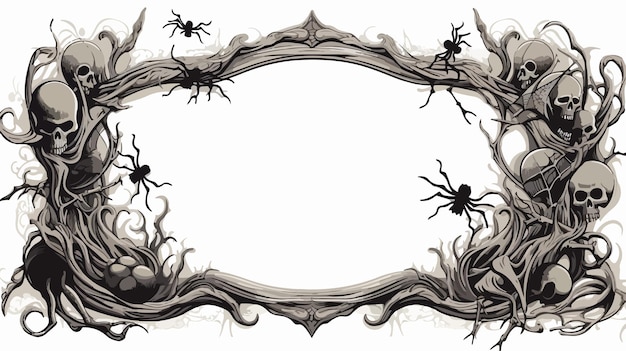 Vector halloween fantasy frame illustration