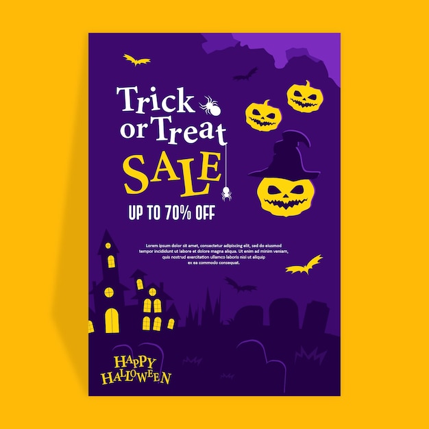 HALLOWEEN FLAT DESIGN BANNER POTRAIT TAMPLATE