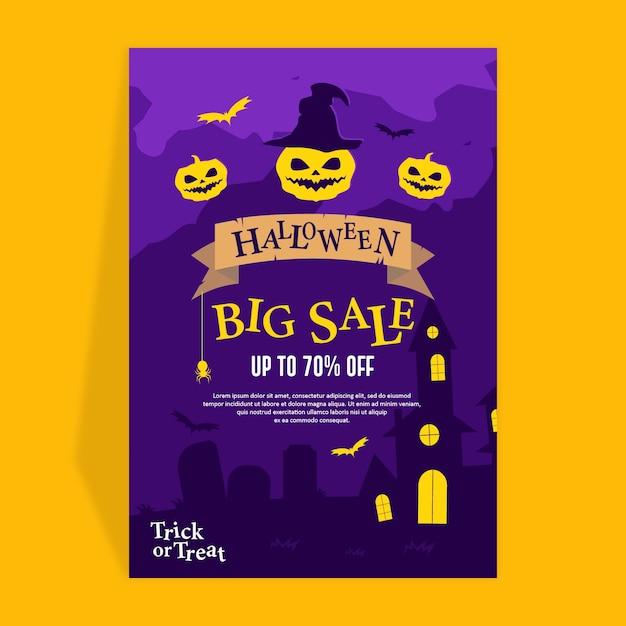 HALLOWEEN FLAT DESIGN BANNER POTRAIT TAMPLATE