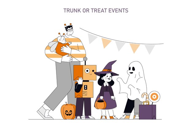 Vector halloween flat vector illustration