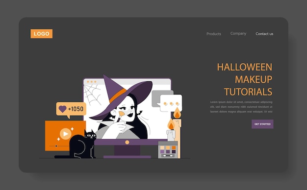 Vector halloween flat vector illustration