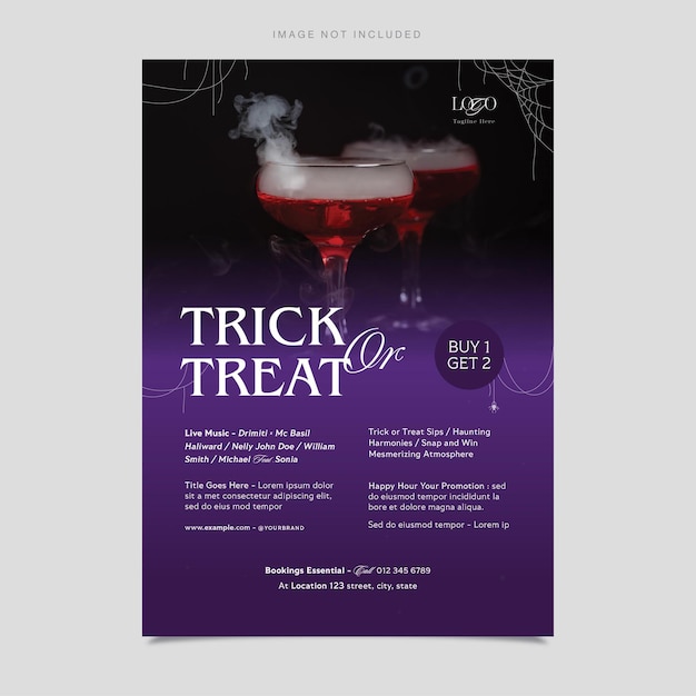 Vector halloween flyer template in vector eps modern halloween night party v2