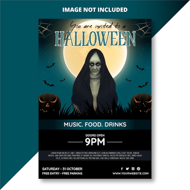 Vector halloween fright night poster template