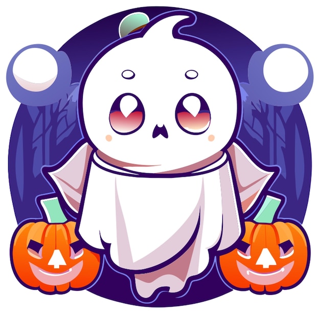 halloween ghost body no background vector illustration