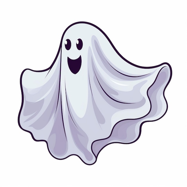 halloween ghost cartoon vector horror cute isolated illustration scary spooky character s