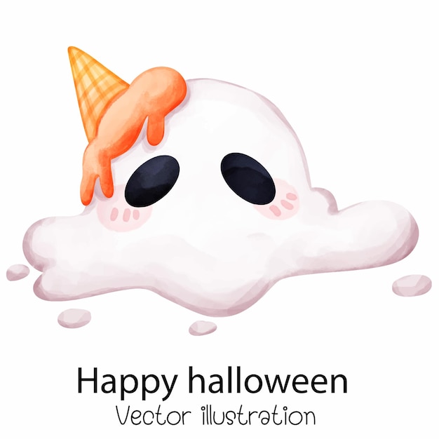 Halloween ghost naughty cute Vector illustration Happy halloween day