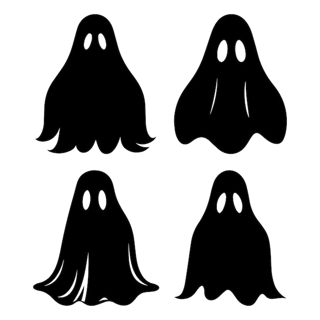 Halloween ghost vector silhouette