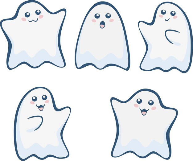 Vector halloween ghosts 2