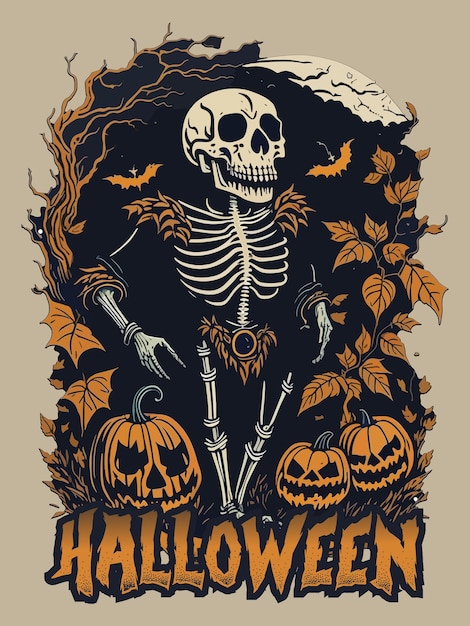 Halloween graphic tshirt design artwork illustration