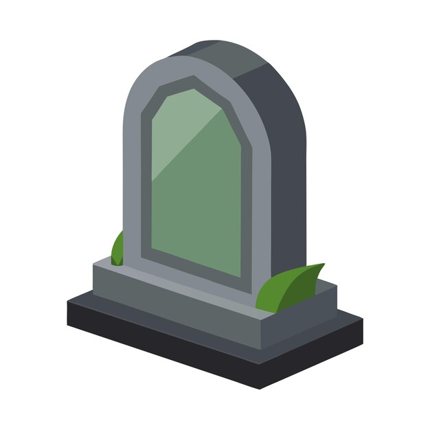 Vector halloween gravestone tombstone on white background