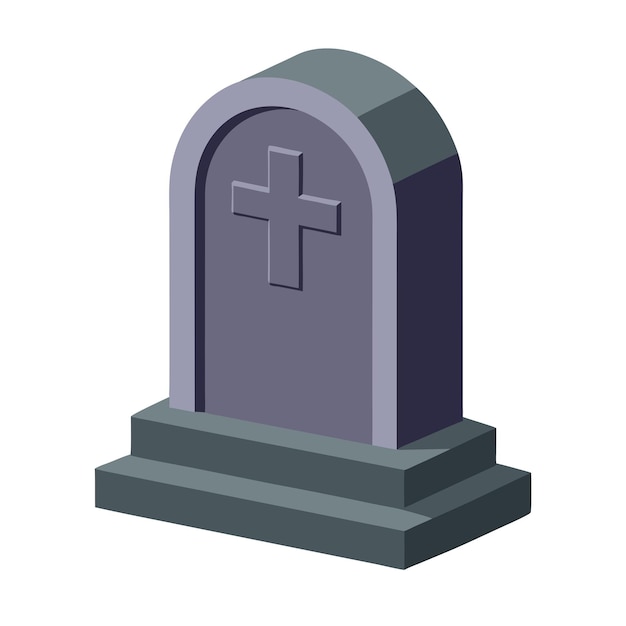 Vector halloween gravestone tombstone on white background