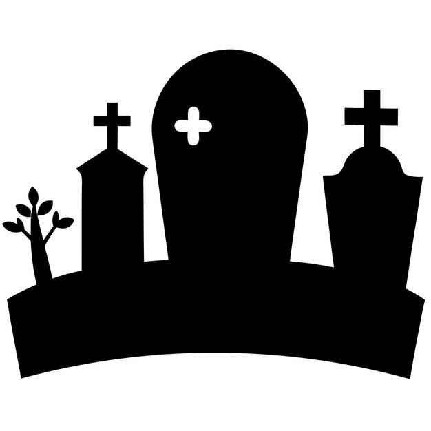 Halloween graveyard design grave yard silhouette clip art