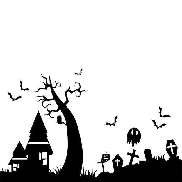 Halloween Graveyard Land Silhouette