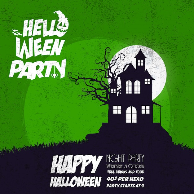 Halloween green night background