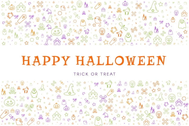 Halloween greeting card banner or poster template