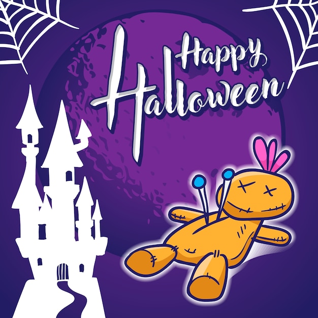 Halloween greeting card and halloween background