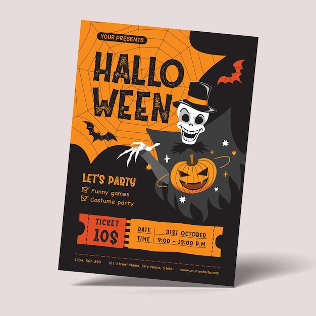 Halloween Grim Reaper Night Party Flyer Template