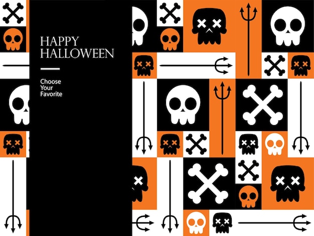 halloween happy vector element horror october cartoon evil haunted pumpkin invite party monster art