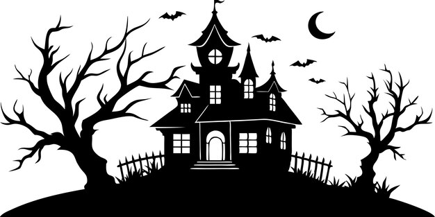 Vector halloween haunted house vector