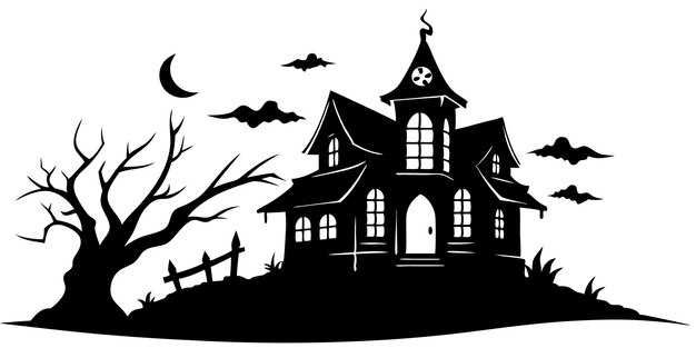 Vector halloween haunted house vector